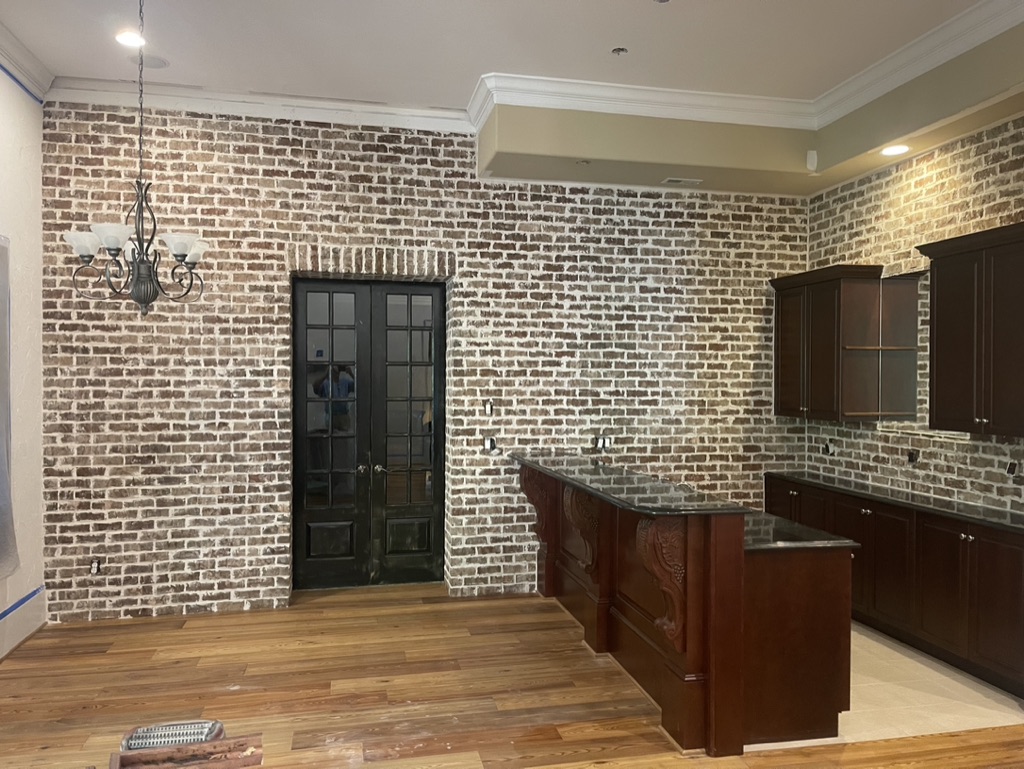 Brick tile and luxury floor installation